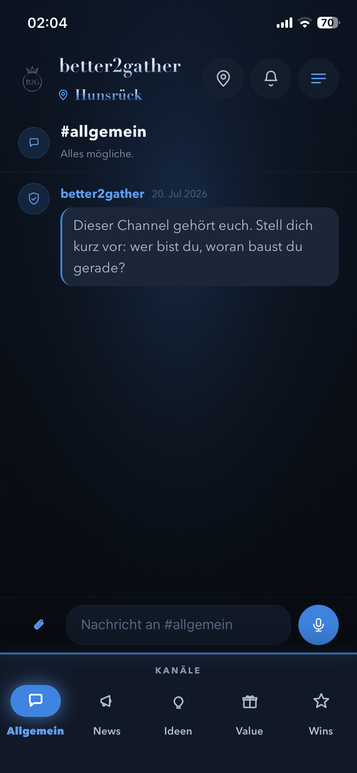Squad-Chat in better2gather